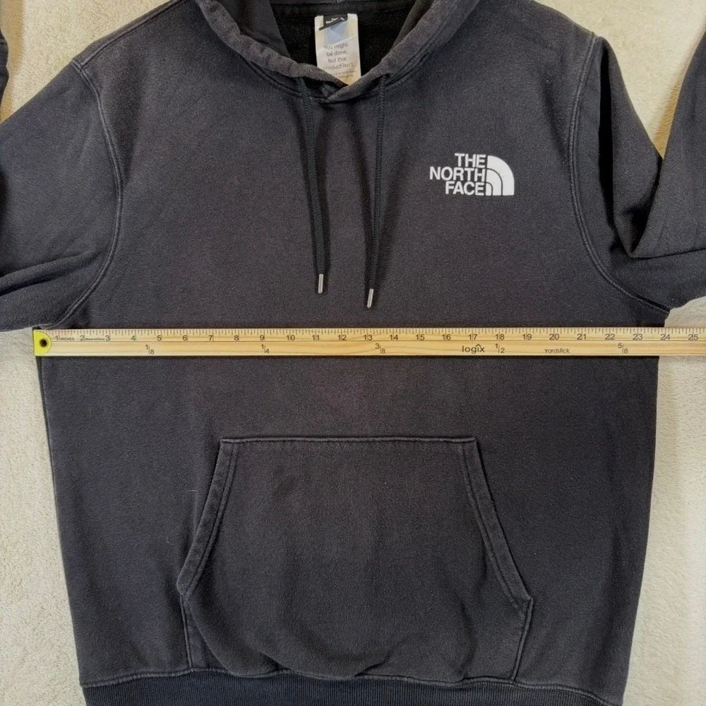 The North Face Hoodie Mens Large Black Pullover Logo Fleece Sweatshirt Graphic